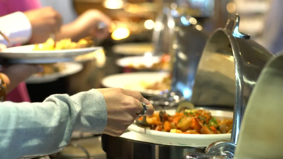 Catering trays being prepared for a gathering
